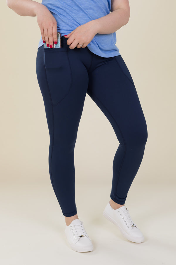 Comfort Max Navy 2 Pocket Full Leggings