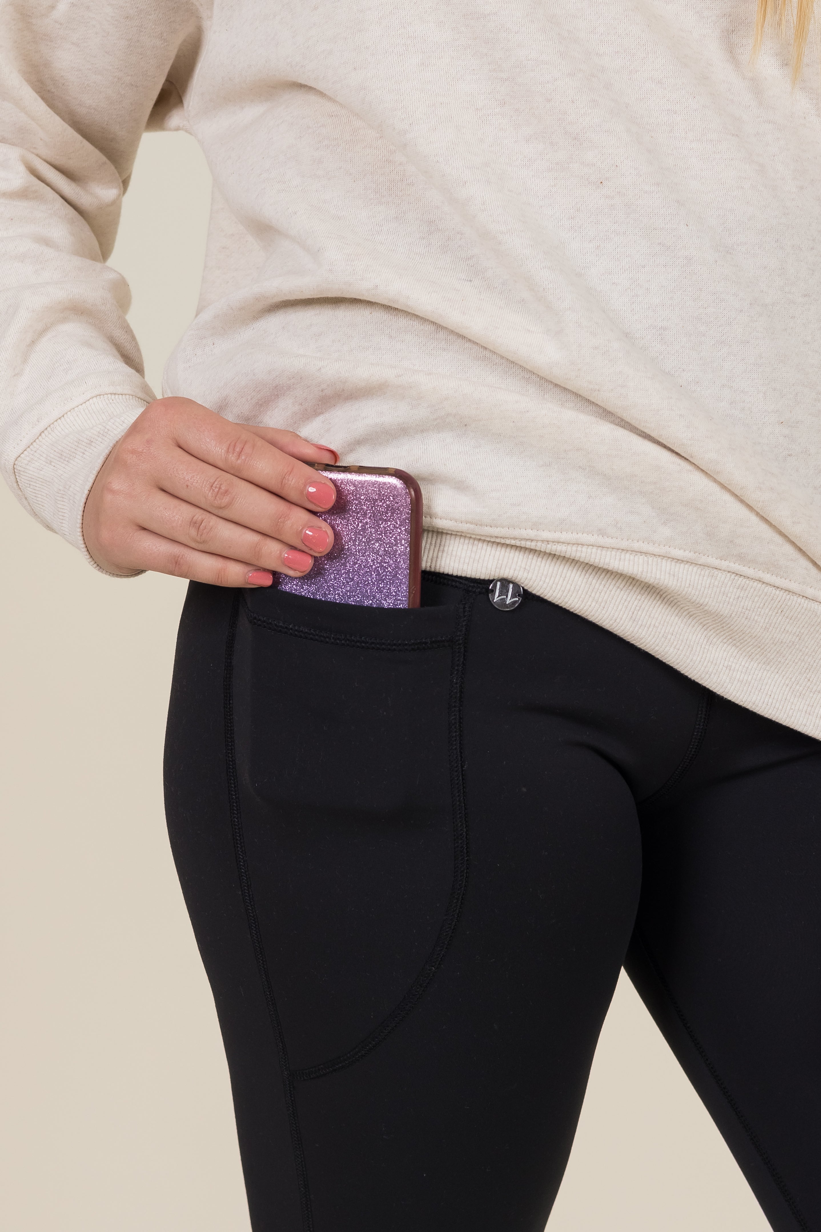 Fleece Lined Black 2 Pocket Full Leggings - Love Lissie