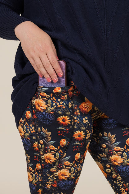 Midnight Autumn 2 Pocket Full Leggings