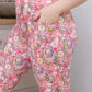 Candy Pink Embroidery Print 2 Pocket Full Leggings