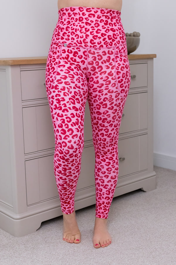 Bubble Gum Leopard Print 2 Pocket Full Leggings - Love Lissie