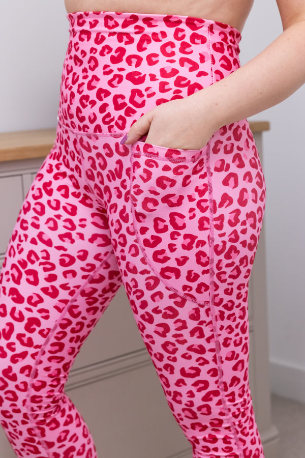 Bubble Gum Leopard Print 2 Pocket Full Leggings - Love Lissie