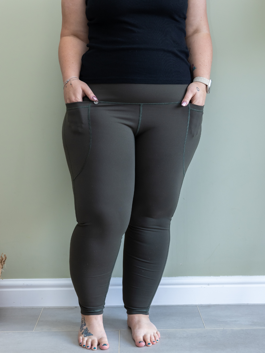 Body Sculpt Khaki 2 Pocket Full Leggings Love Lissie
