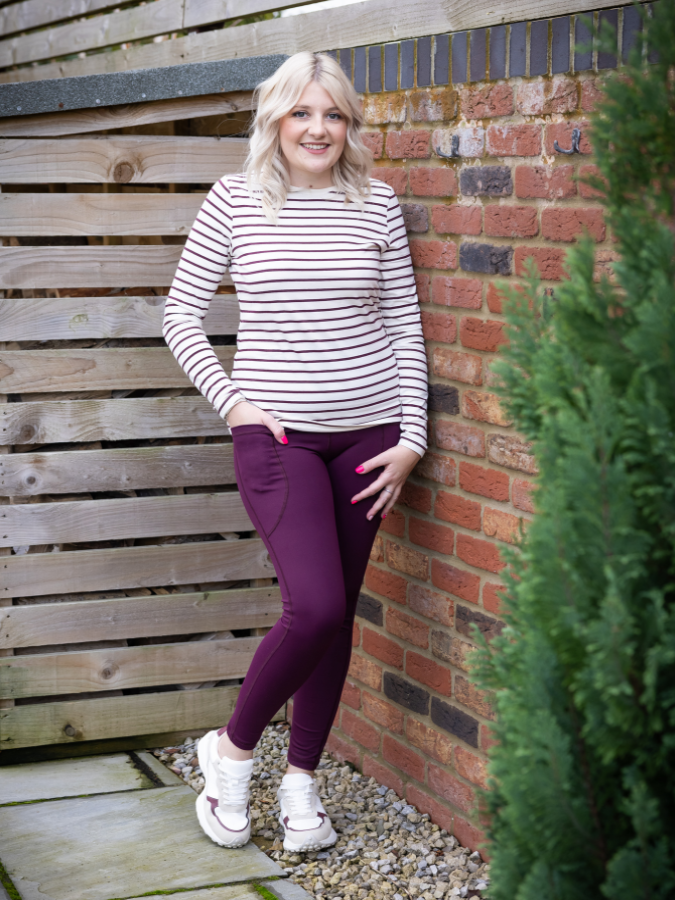 Comfort Max Plum 2 Pocket Full Leggings - Love Lissie