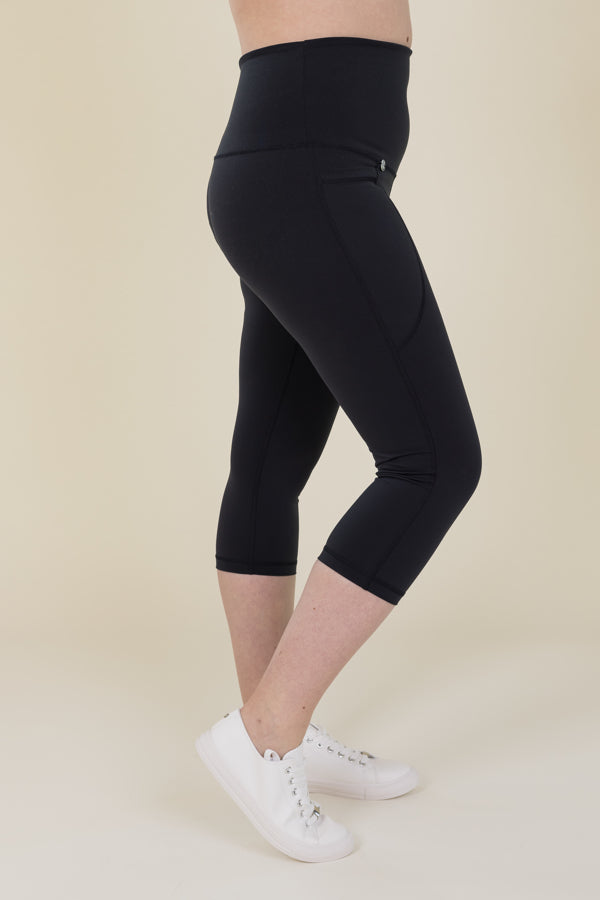 Body Sculpt Black 2 Pocket Cropped Leggings - Love Lissie