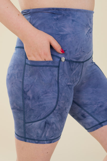 Cobalt Blue Tie-Dye Super Soft Cycling Shorts