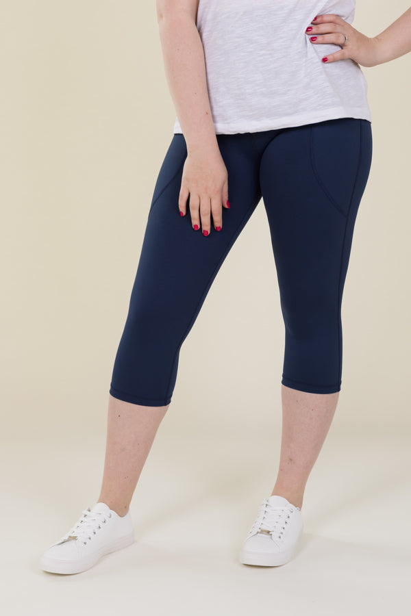 Comfort Max Navy 2 Pocket Cropped Leggings Love Lissie