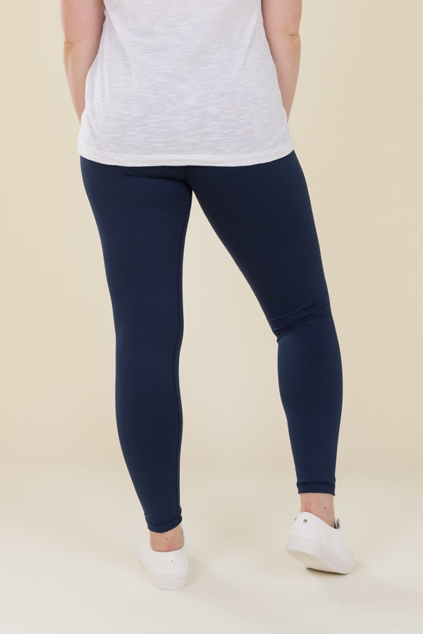 Comfort Max Navy Pocketless Full Leggings - Love Lissie