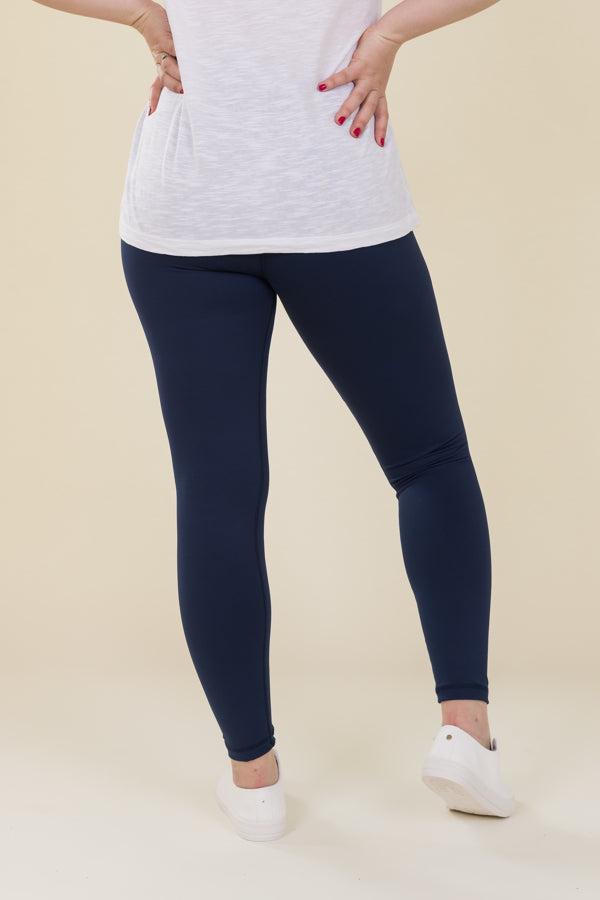 Comfort Max Navy Pocketless Full Leggings - Love Lissie