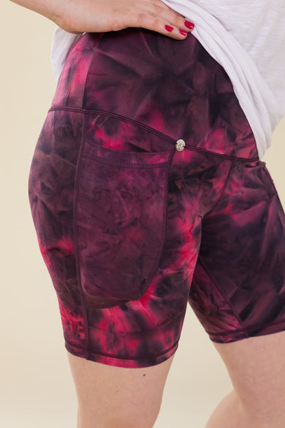 Magenta Tie-Dye Super Soft Cycling Shorts