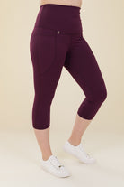 Comfort Max Plum 2 Pocket Cropped Leggings - Love Lissie