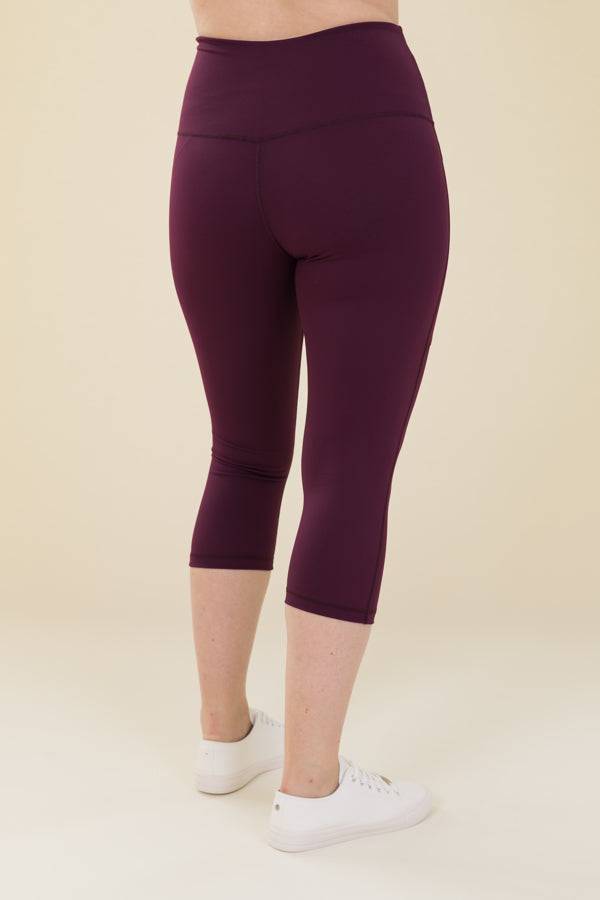 Comfort Max Plum 2 Pocket Cropped Leggings - Love Lissie