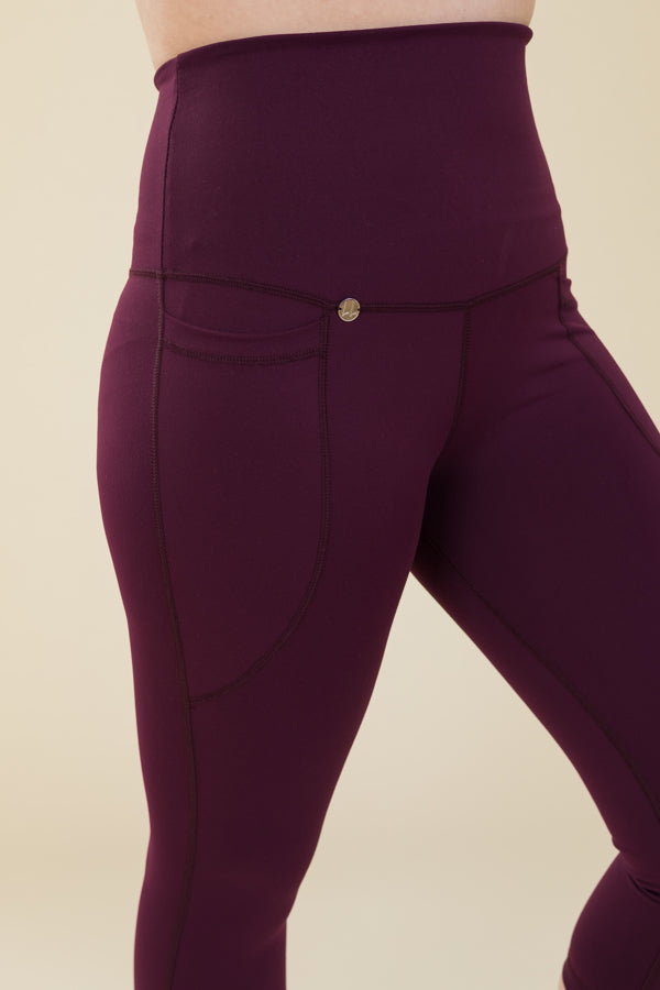 Comfort Max Plum 2 Pocket Cropped Leggings - Love Lissie