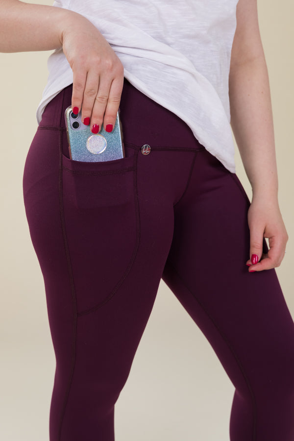 Comfort Max Plum 2 Pocket Full Leggings - Love Lissie