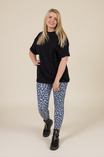 Grey Leopard 2 Pocket Full Leggings