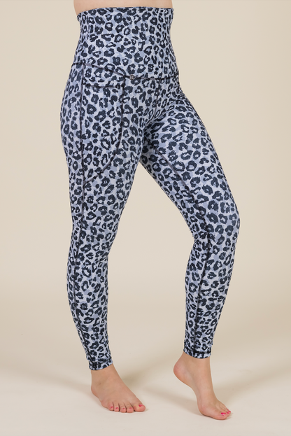 Grey Leopard 2 Pocket Full Leggings