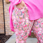 Candy Pink Embroidery Print 2 Pocket Full Leggings