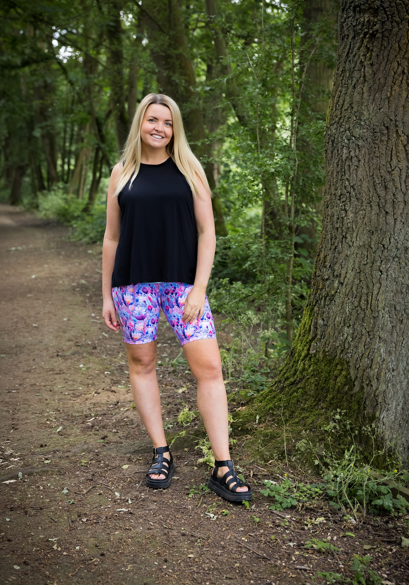 Lilac Blossom 2 Pocket Cycling Shorts - Love Lissie